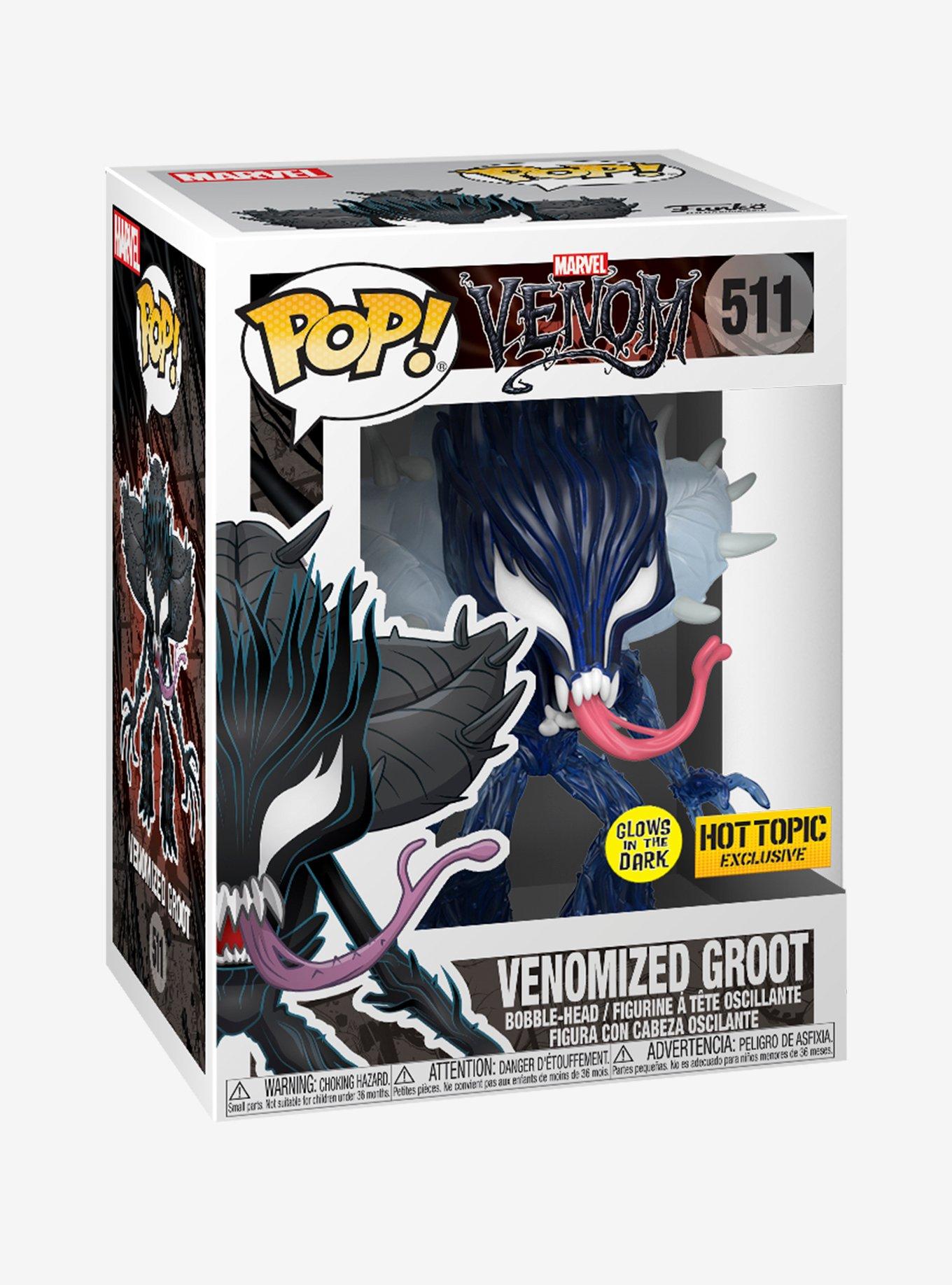 Funk Marvel Venom Pop! Tees Venomized Groot T-Shirt & Venomized Groot Glow-In-The-Dark Vinyl Bobble-Head Hot Topic Exclusive, MULTI, alternate