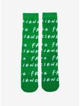 Friends Logo Green Allover Print Crew Socks - BoxLunch Exclusive, , alternate