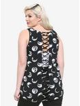 Moon Phases Strappy Back Girls Tank Top Plus Size, MULTI, alternate