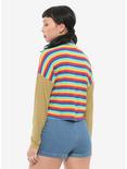 Bright Stripes Mock-Neck Girls Long-Sleeve T-Shirt, MULTI, alternate