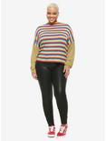 Bright Stripes Mock-Neck Girls Long-Sleeve T-Shirt Plus Size, MULTI, alternate