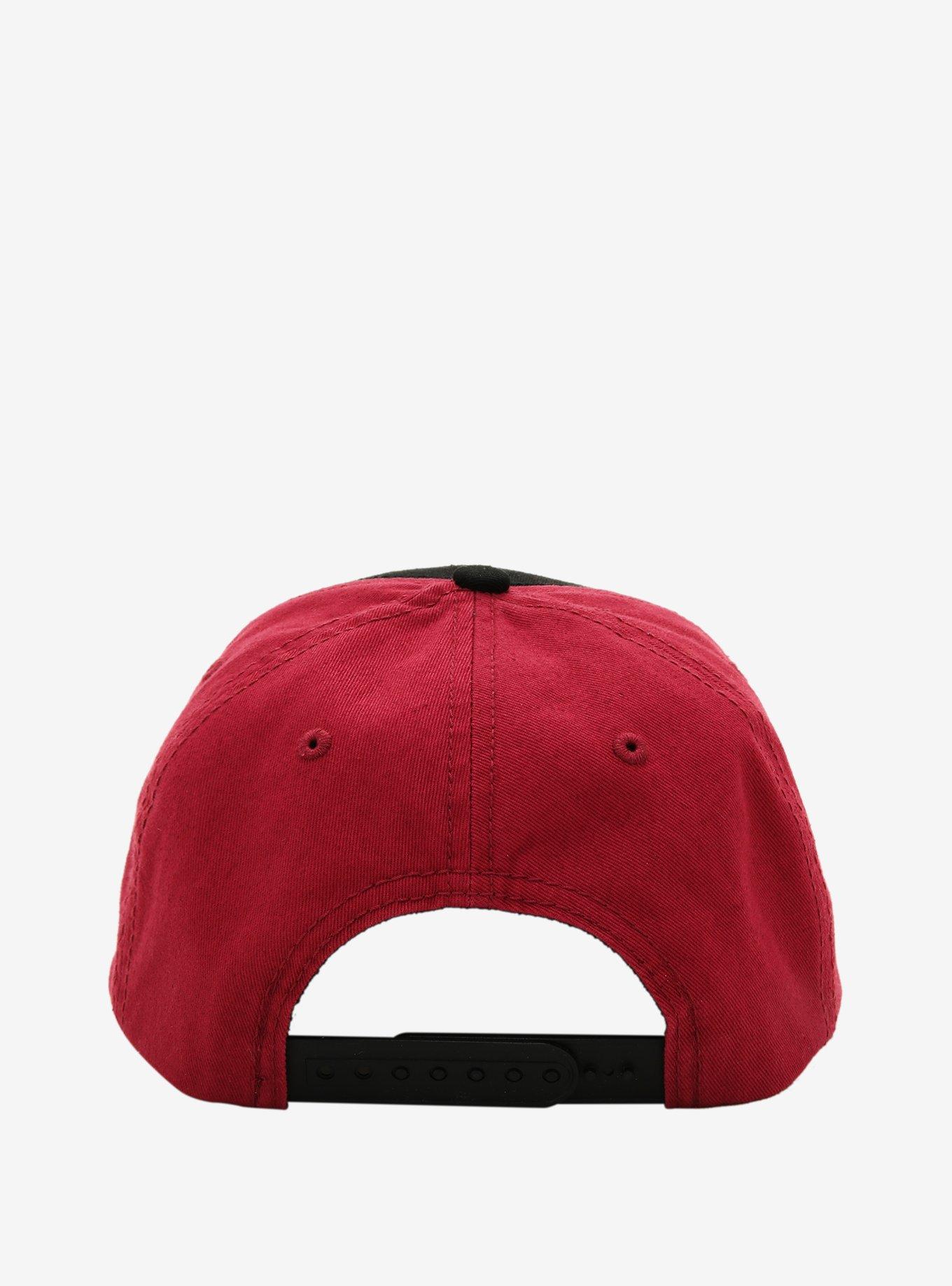 Ghost Black & Burgundy Snapback Hat, , alternate