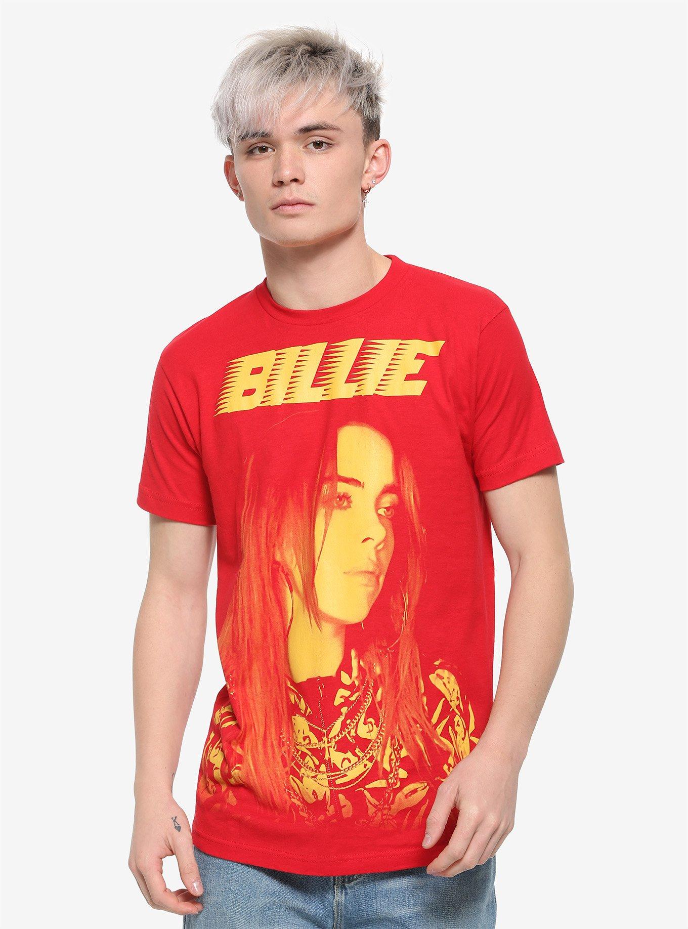 Billie Eilish Orange Portrait T-Shirt, RED, alternate
