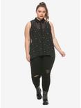 Celestial Chiffon Sleeveless Girls Button-Up Plus Size, CELESTIAL, alternate