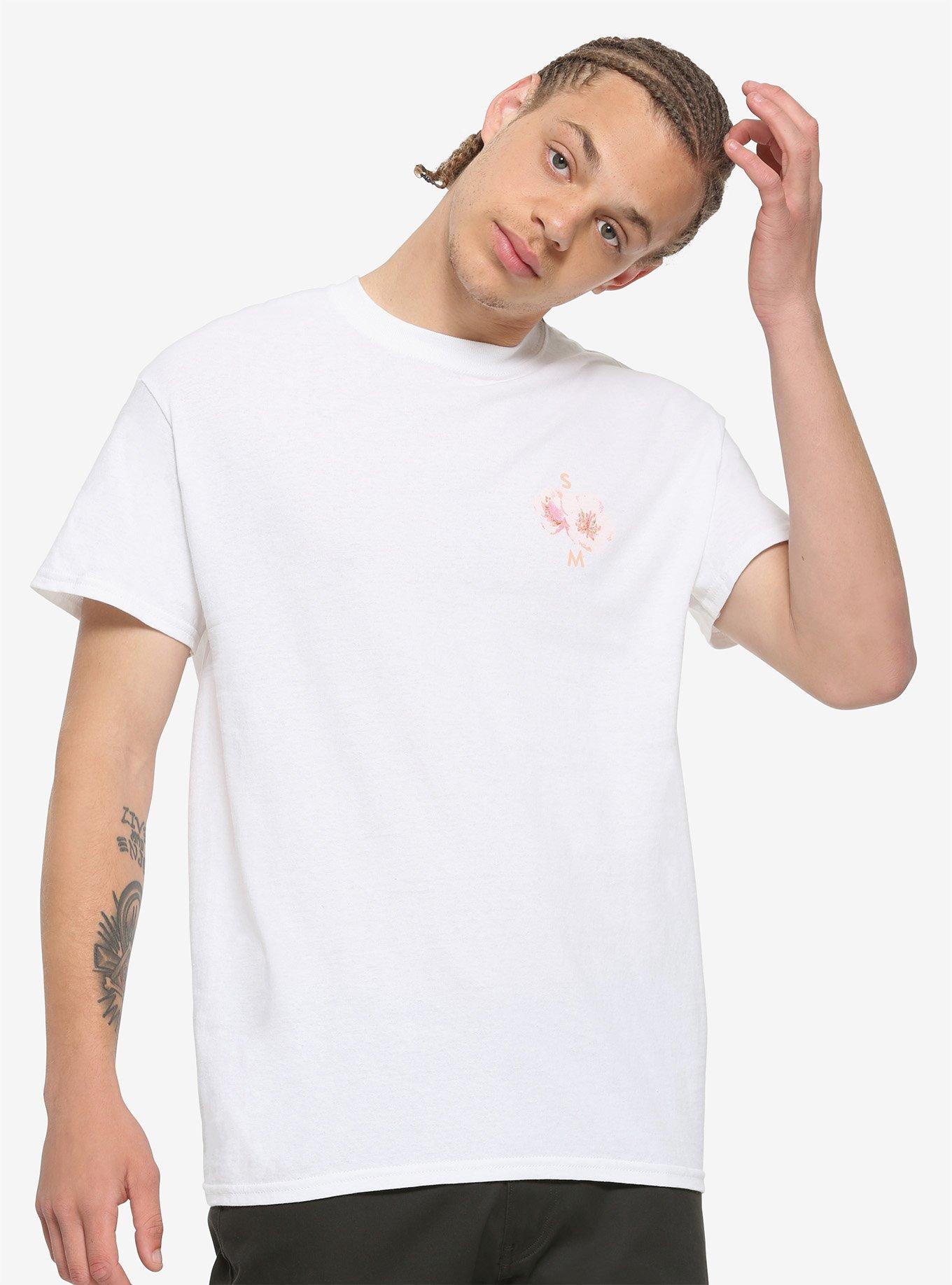 Shawn Mendes Cherry Blossoms & Song Titles T-Shirt, WHITE, alternate