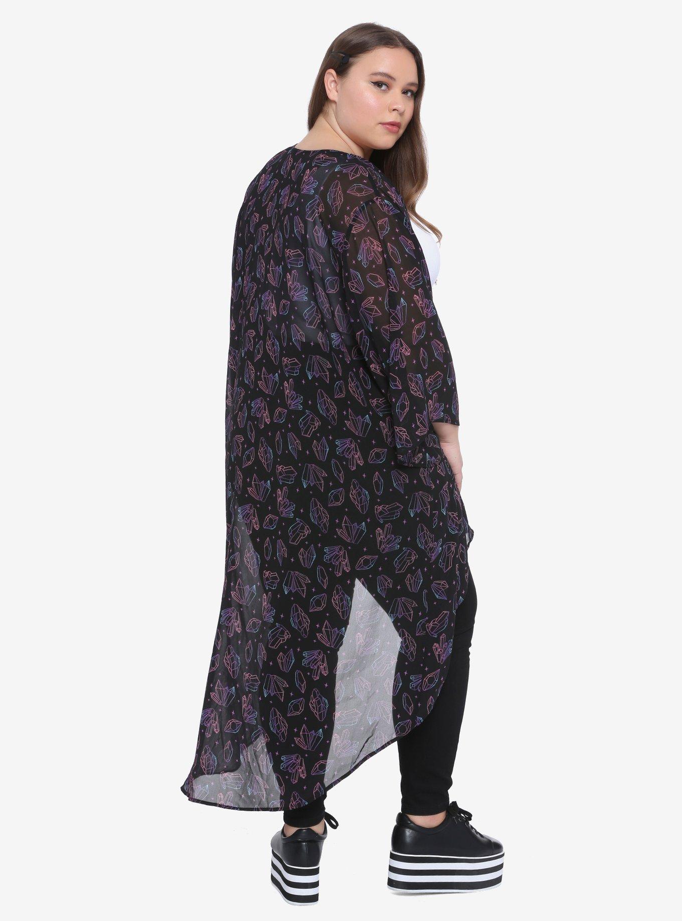 Crystal Print Midi Kimono Plus Size, MULTI, alternate