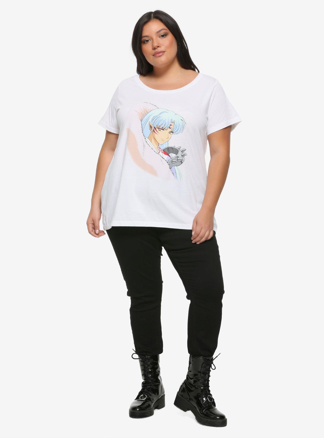 Inuyasha Sesshomaru Washed Girls T-Shirt Plus Size, MULTI, alternate