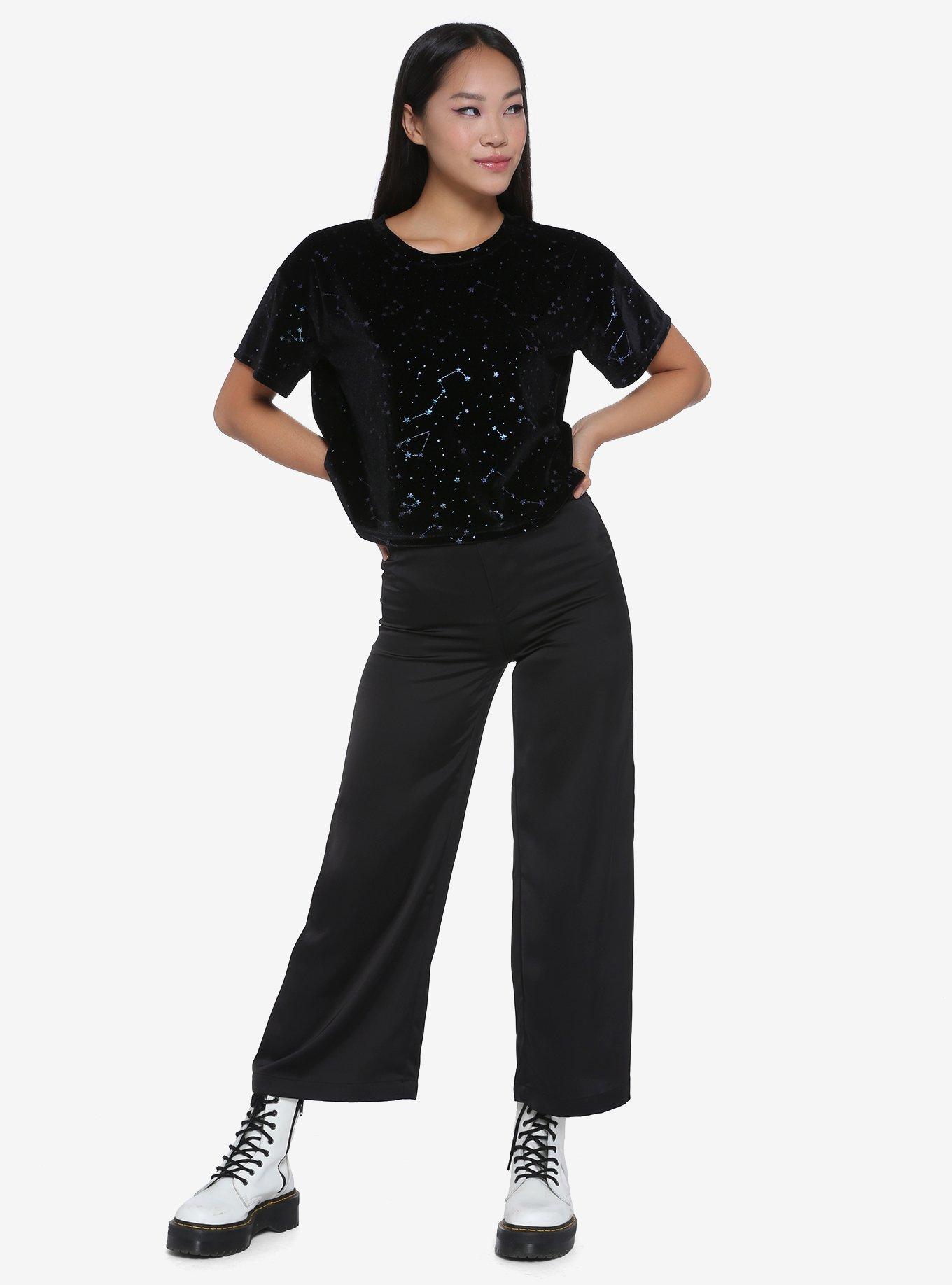 Star Constellation Velvet Girls Crop Top, MULTI, alternate