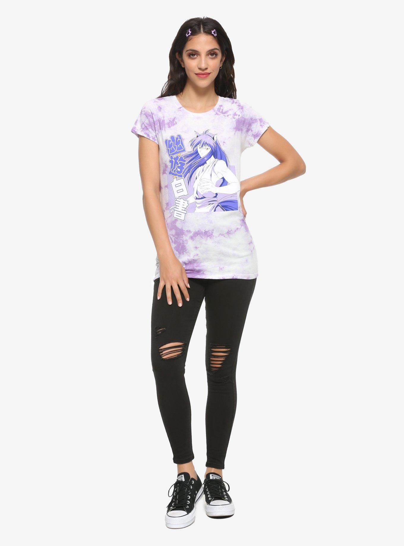 Yu Yu Hakusho Yoko Kurama Purple Tie-Dye Girls T-Shirt, MULTI, alternate