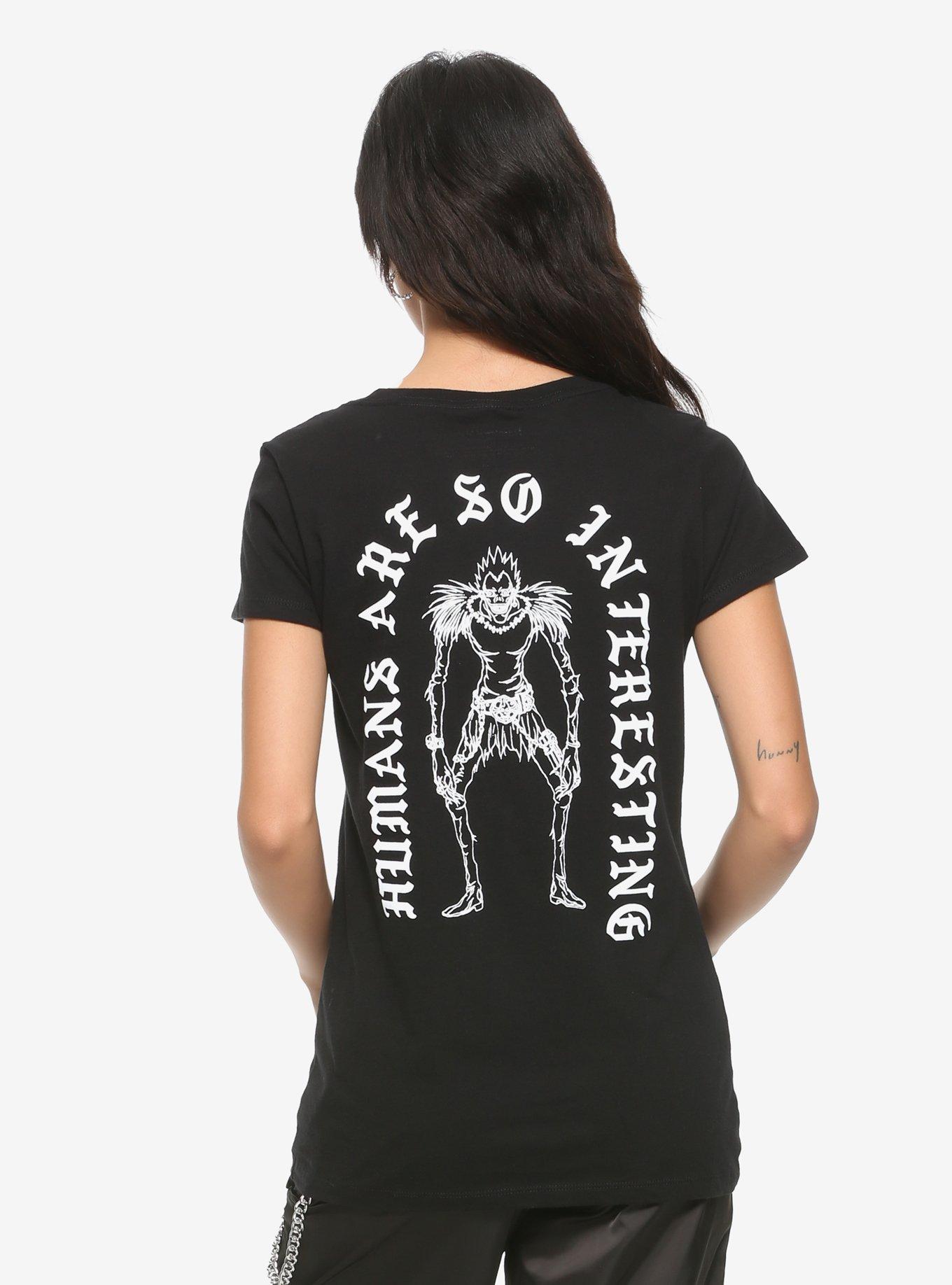 Death Note Ryuk Humans Are Interesting Girls T-Shirt, WHITE, alternate