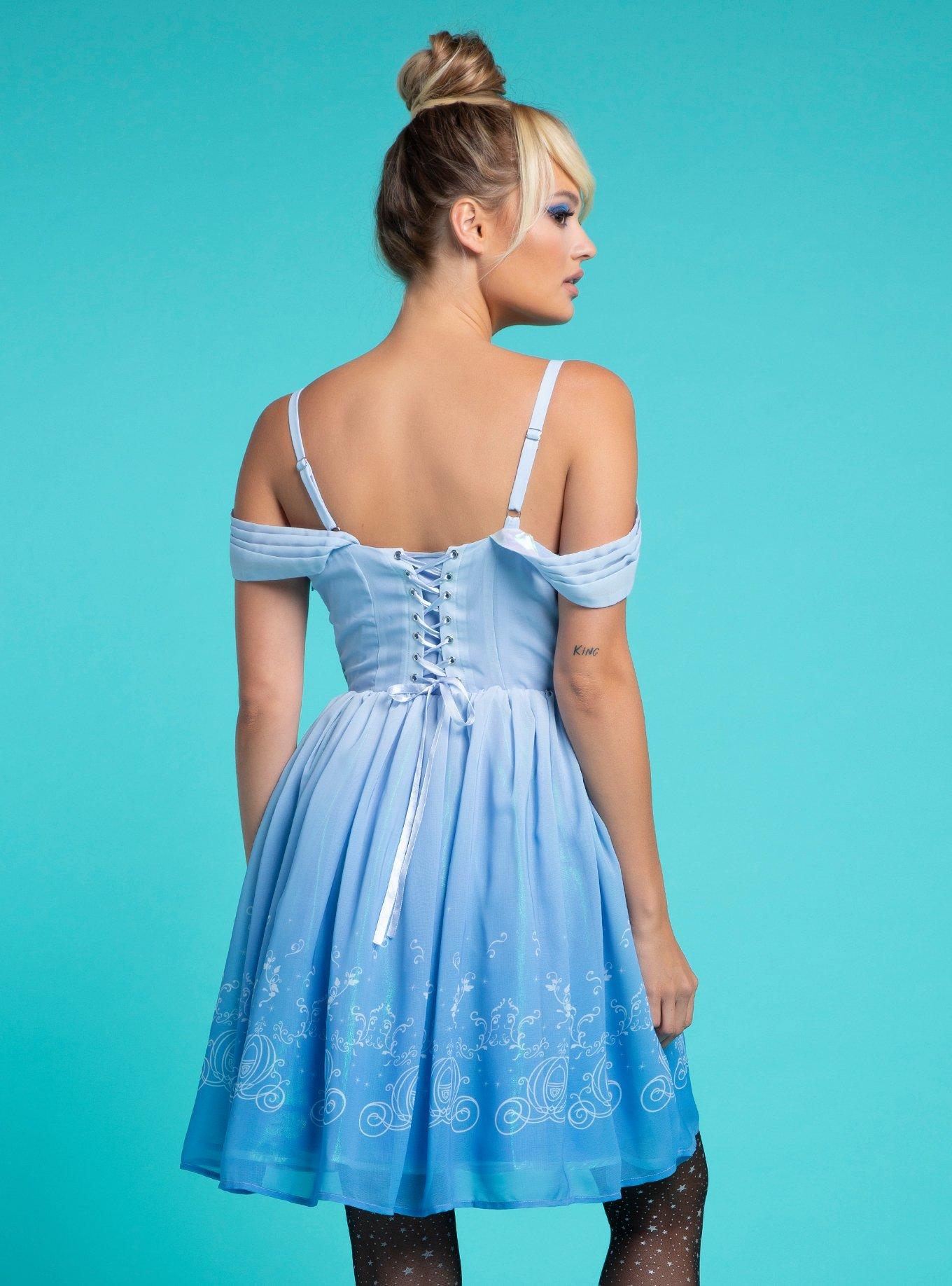 Her Universe Disney Cinderella Princess Cold Shoulder Dress, ICE BLUE, alternate