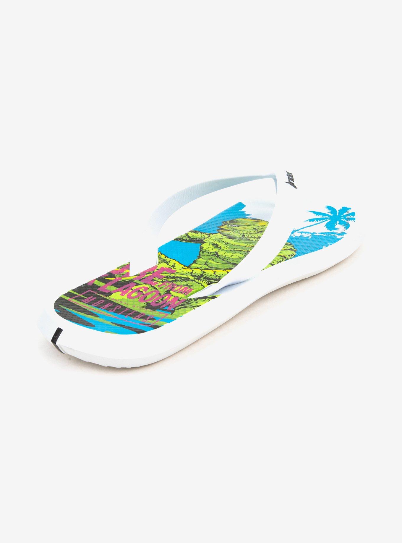 Creature From The Black Lagoon Rider Monsters Flip Flop Sandal, WHITE, alternate