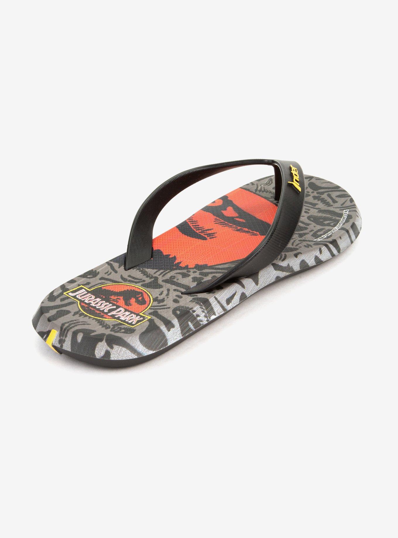 Jurassic Park Black Red Rider R1 Blockbuster Flip Flop Sandal, BLACK, alternate