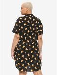 Corgi & Peach Woven Button-Up Dress Plus Size, BLACK, alternate