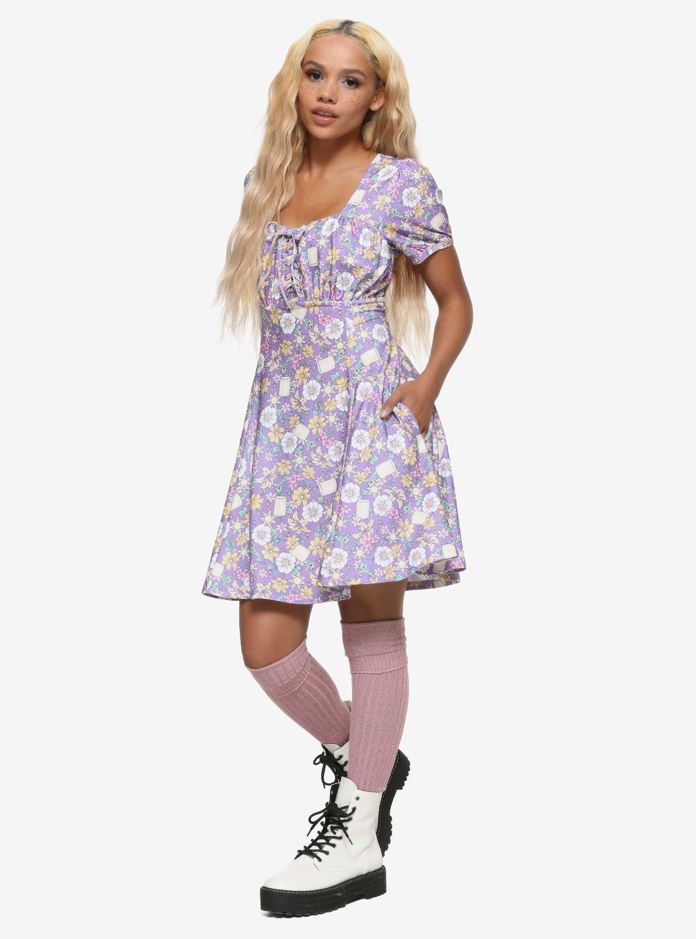 Her Universe Disney Tangled Floral Icons Dress, LAVENDER, alternate