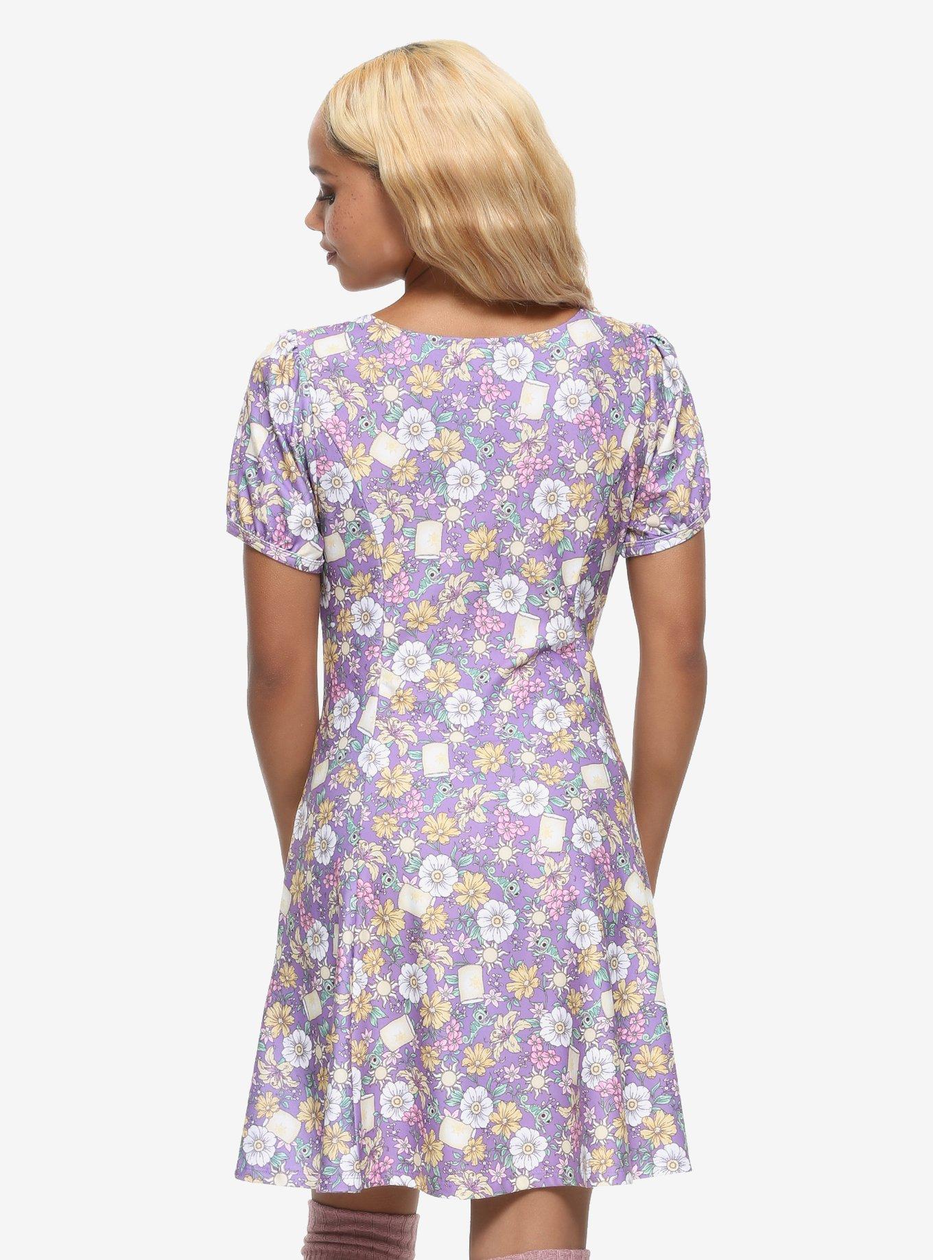 Her Universe Disney Tangled Floral Icons Dress, LAVENDER, alternate