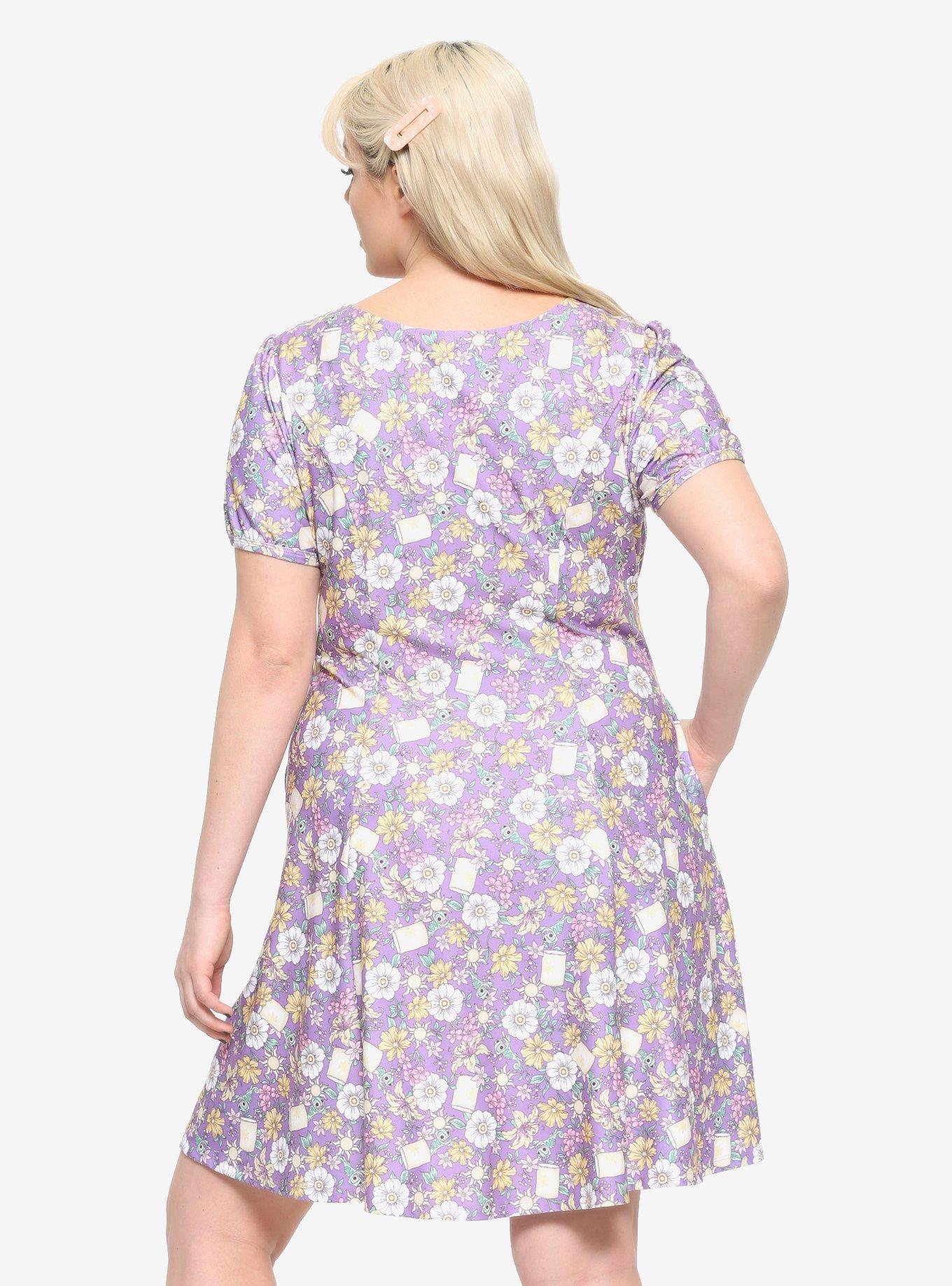 Her Universe Disney Tangled Floral Icons Dress Plus Size, LAVENDER, alternate