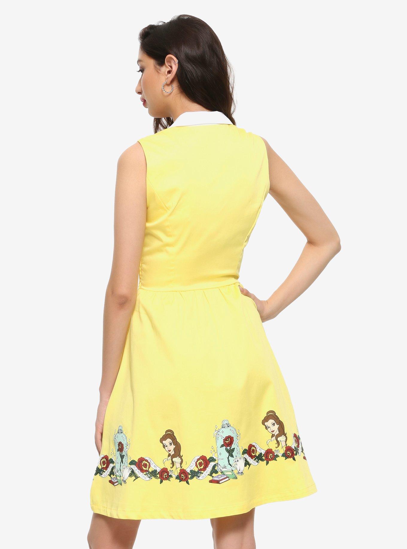 Her Universe Disney Beauty And The Beast Belle Retro Dress, LIGHT YELLOW, alternate