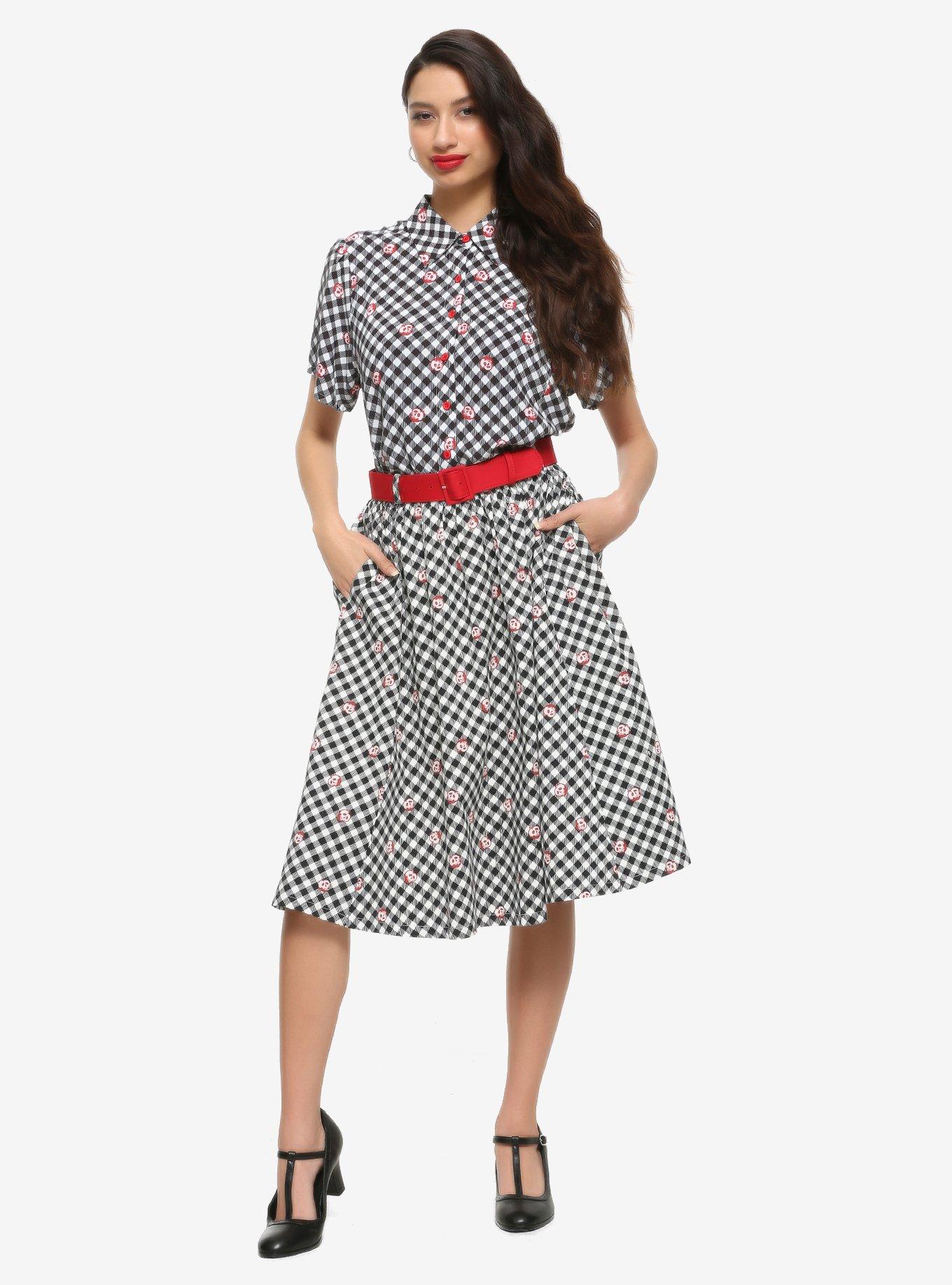 Her Universe Disney Snow White And The Seven Dwarfs Poison Apple Gingham Retro Skirt, PLAID, alternate