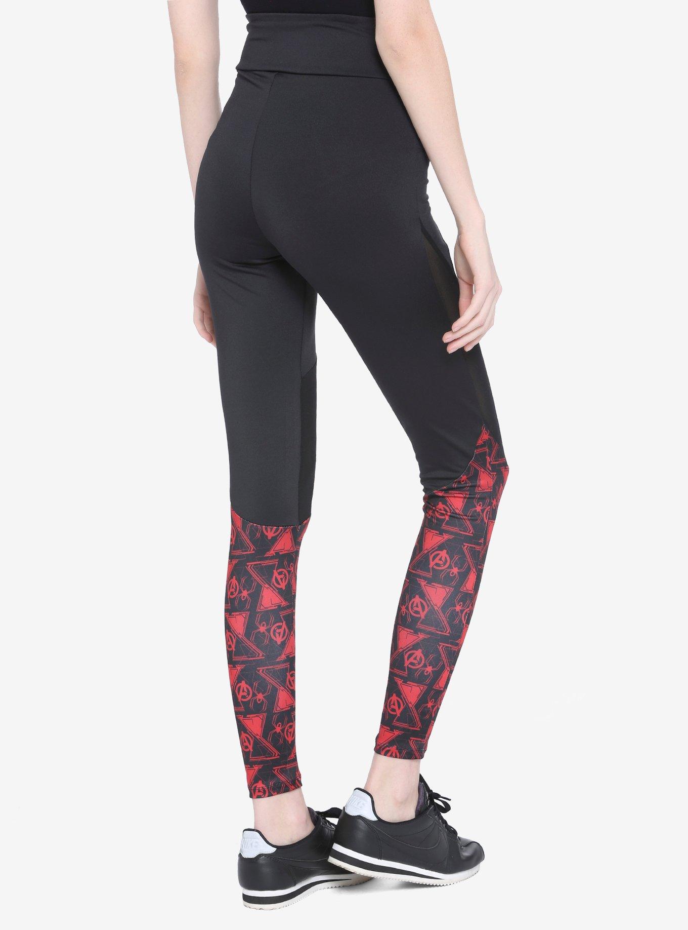 Her Universe Marvel Black Widow Logo Panel Leggings, BLACK, alternate