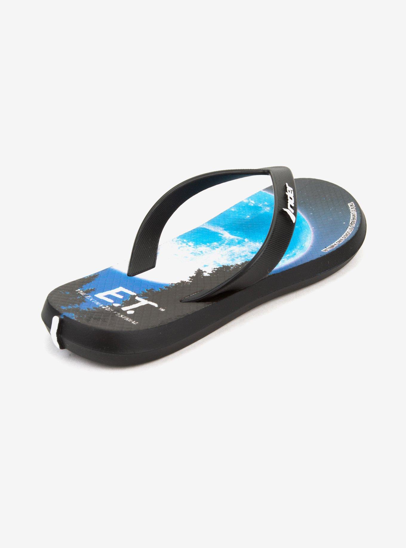 E.T. Bike Moon Scene Rider Blockbuster Kids Flip Flop Sandal, BLACK, alternate