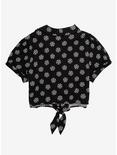Pentagram Tie-Front Girls Woven Button-Up Plus Size, WHITE, alternate