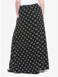 Black & White Pentagrams Maxi Skirt Plus Size, BLACK, alternate