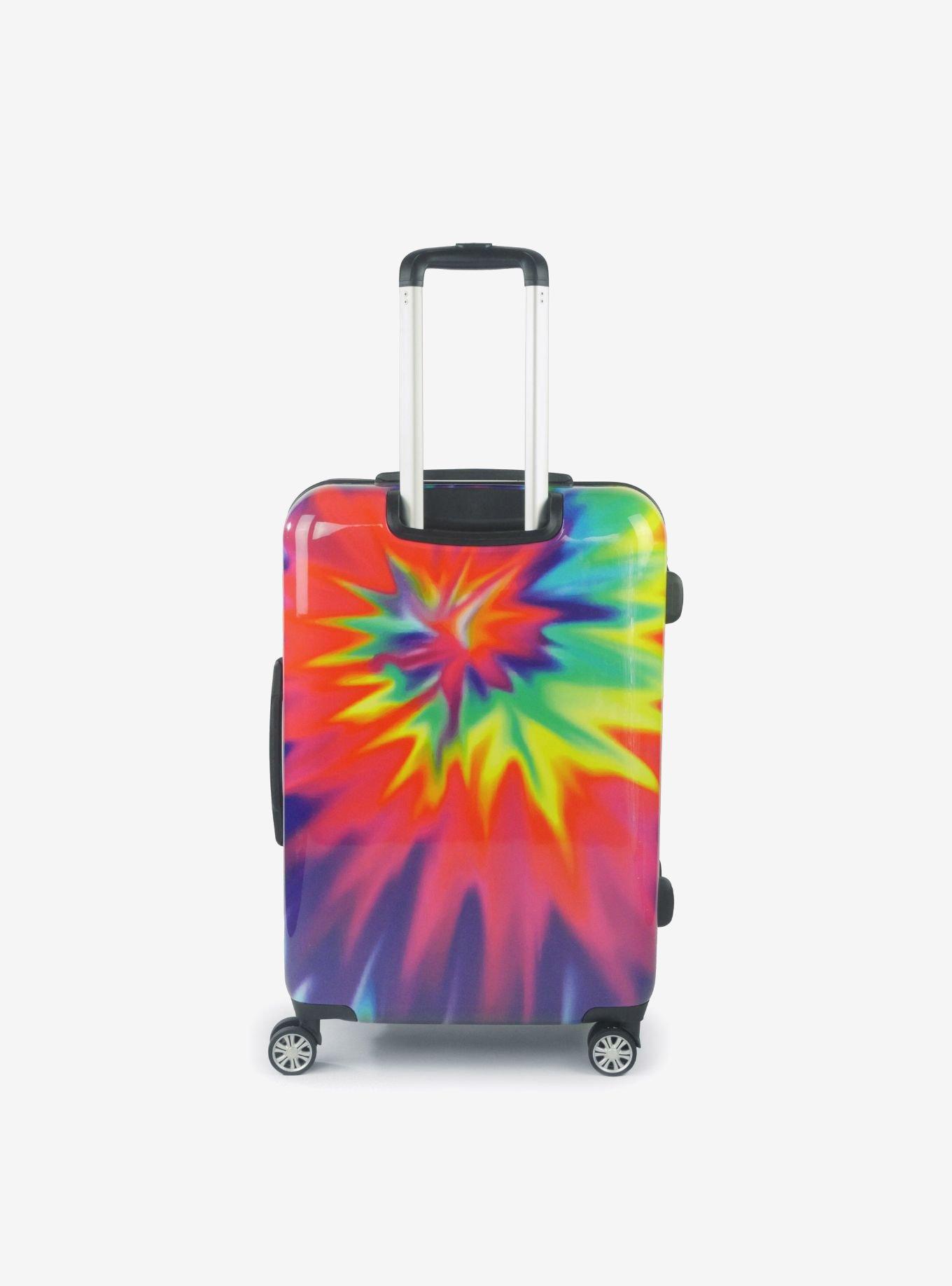 FUL Tie Dye Swirl 24 Inch Expandable Spinner Rolling Luggage Suitcase, , alternate