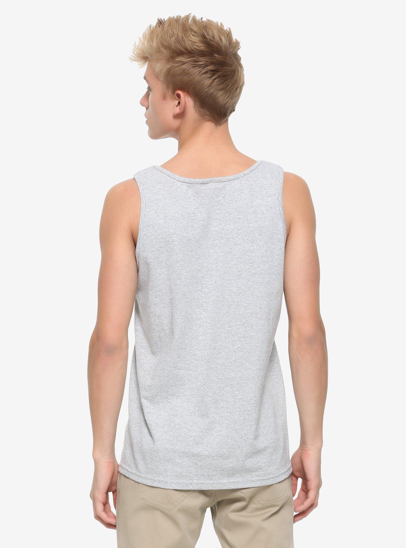 Just Here For The Pizza Alien Tank Top, GREY, alternate