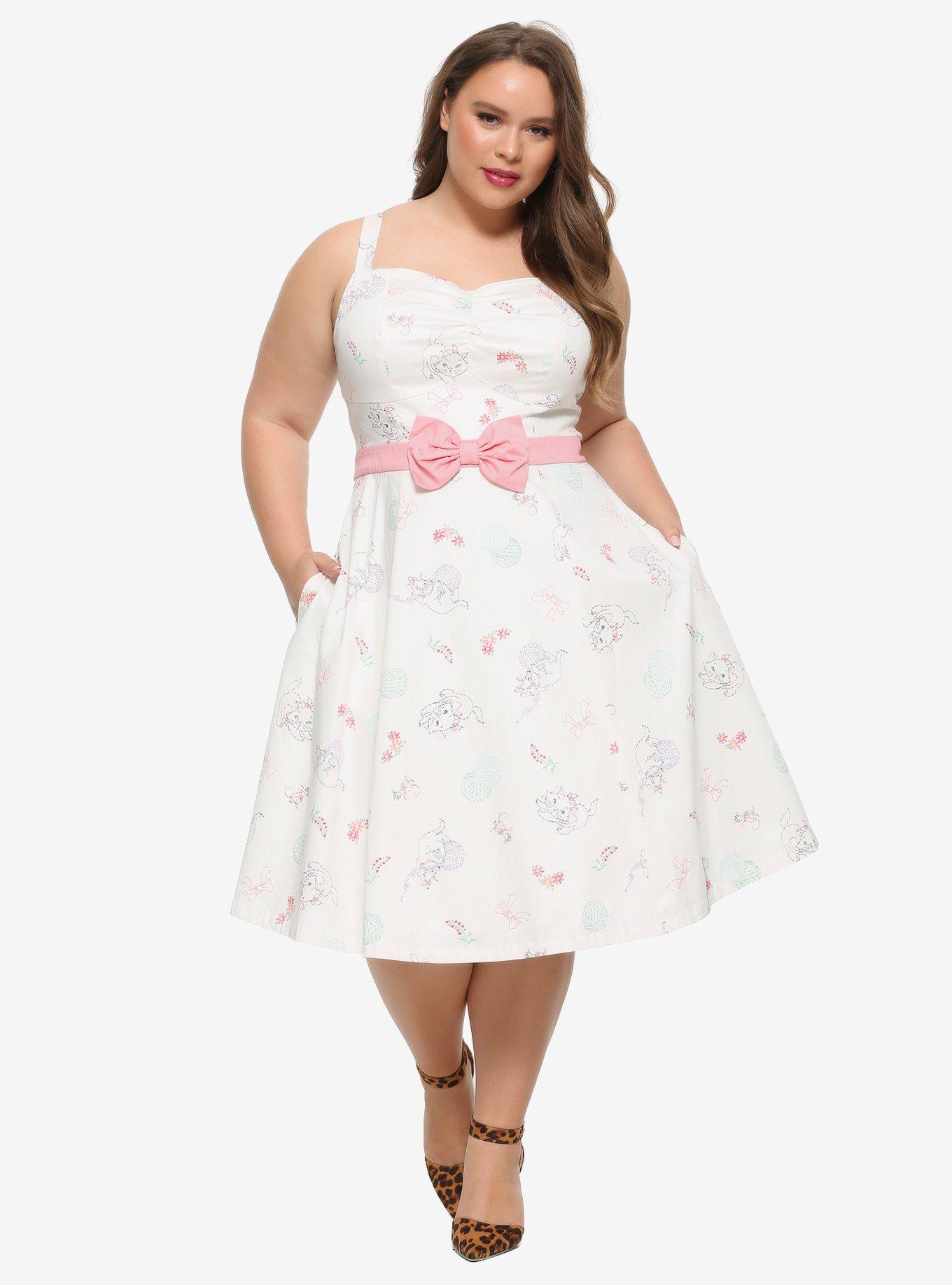 Her Universe Disney The Aristocats Marie Retro Dress Plus Size, WHITE, alternate