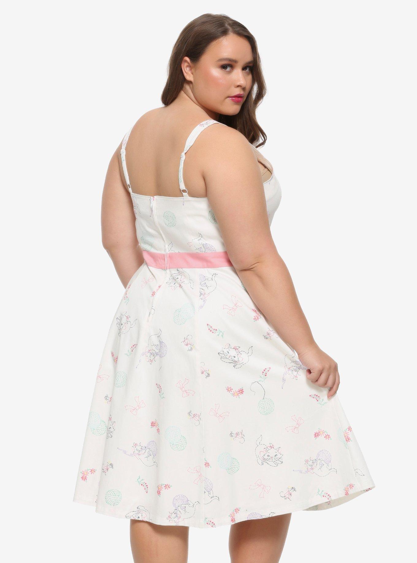 Her Universe Disney The Aristocats Marie Retro Dress Plus Size, WHITE, alternate