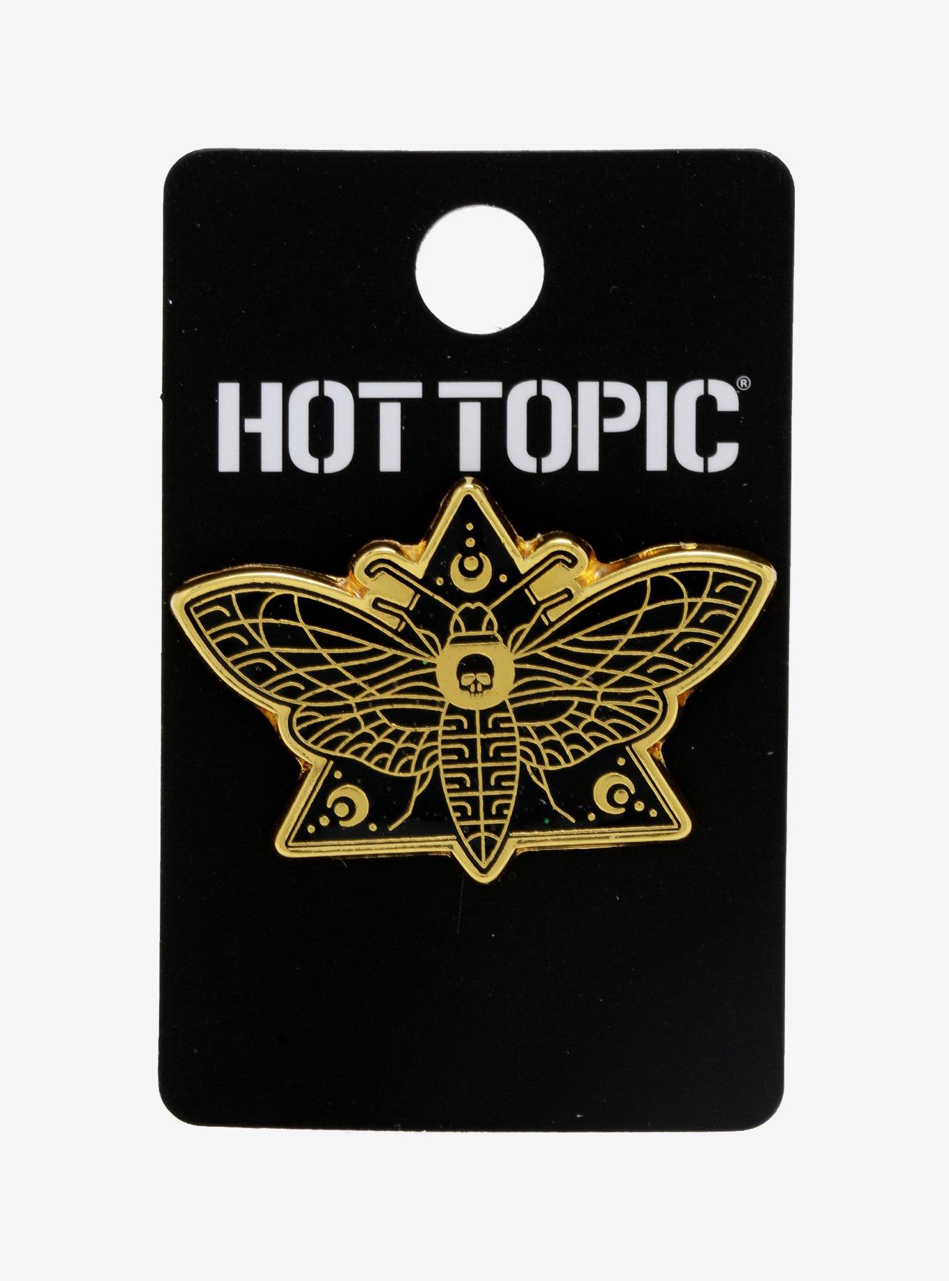 Gold Death Moth Enamel Pin, , alternate