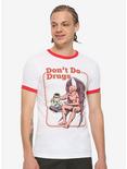 Don't Do Drugs Ringer T-Shirt By Narniaz, WHITE, alternate