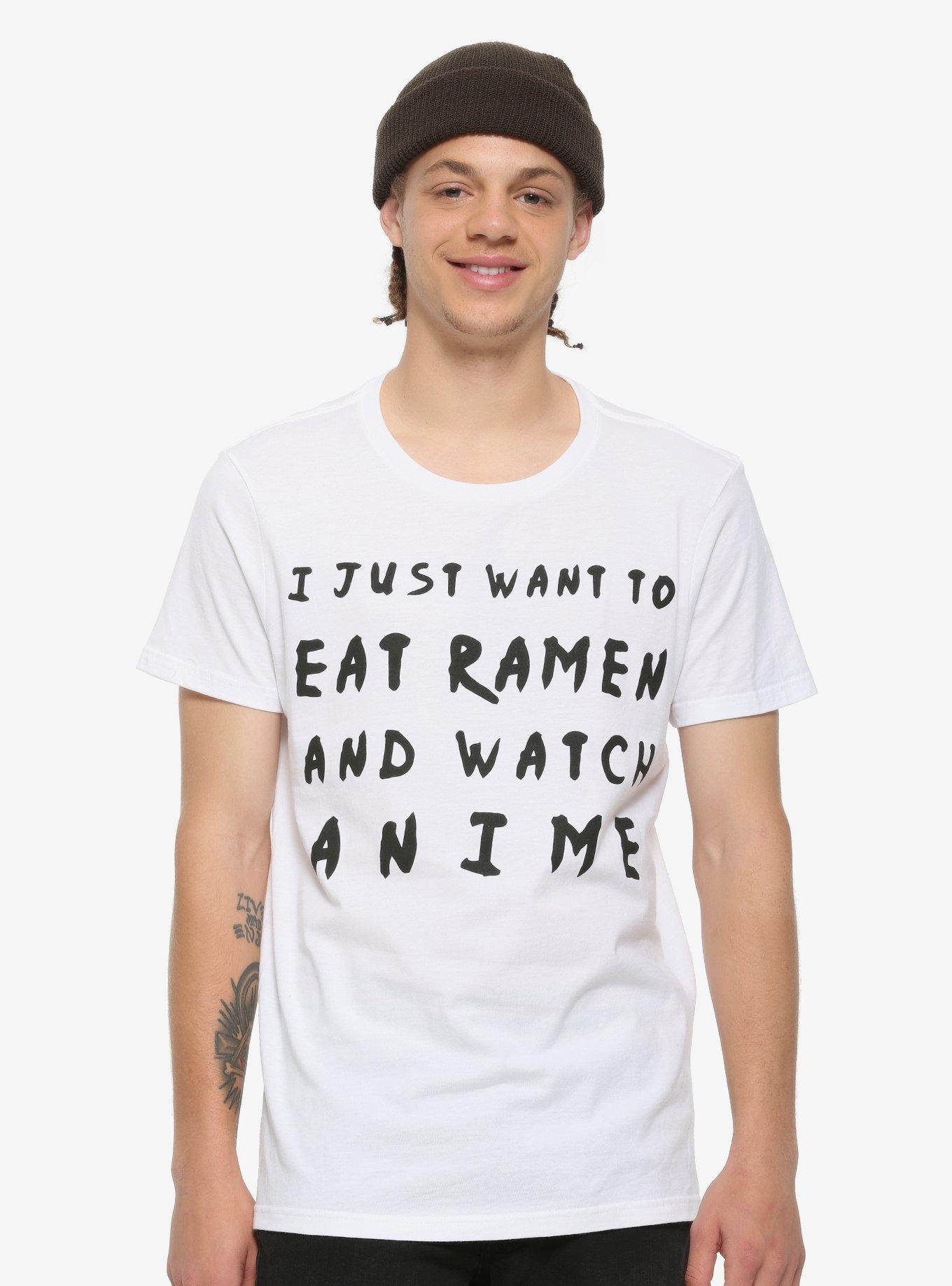I Just Want To Eat Ramen And Watch Anime T-Shirt, WHITE, alternate
