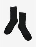 Black Cat Face Crew Socks, , alternate