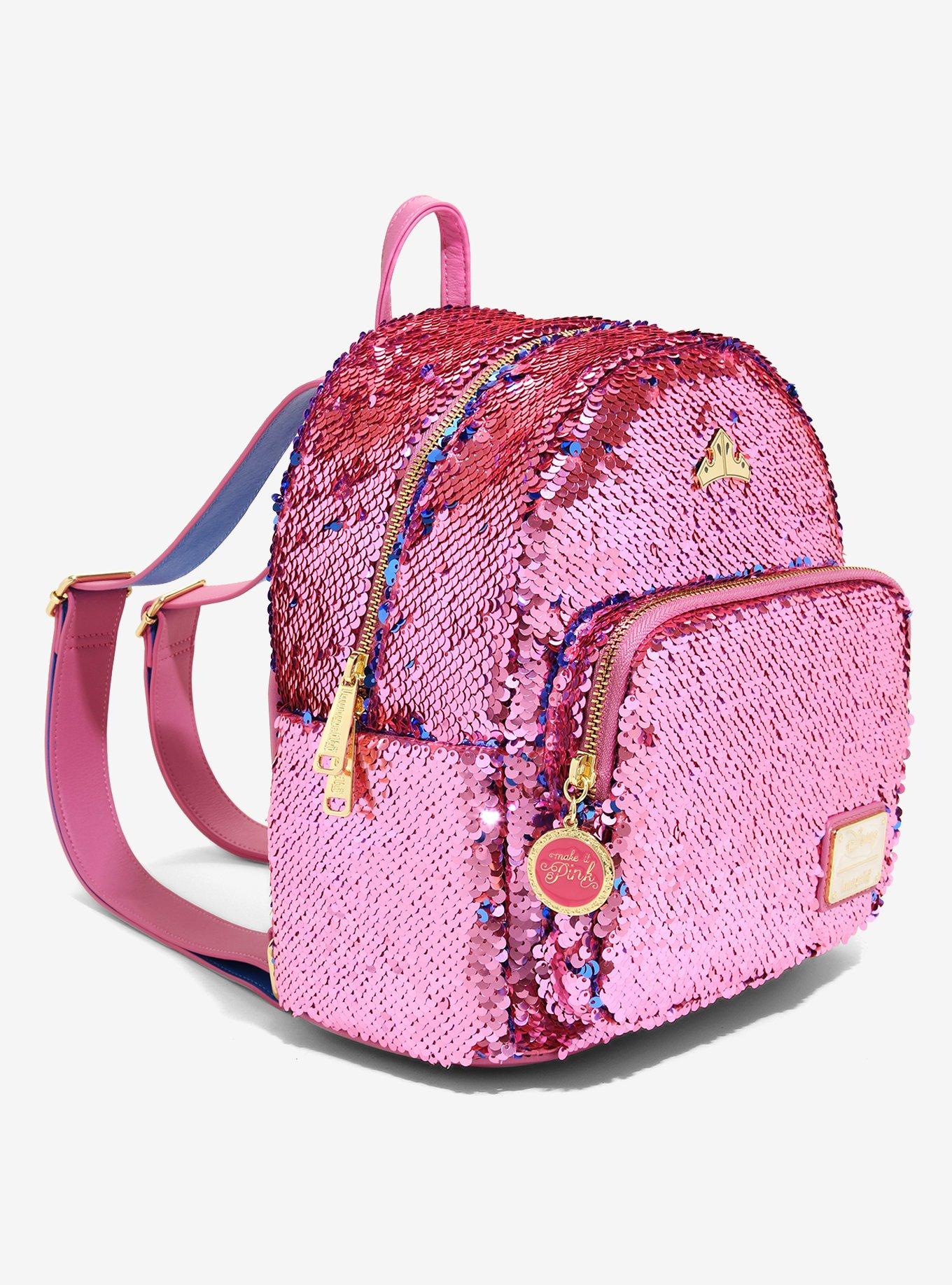 Loungefly, Bags, Disney Loungefly Sleeping Beauty Aurora Sequin Mini  Backpack Comic Con Exc