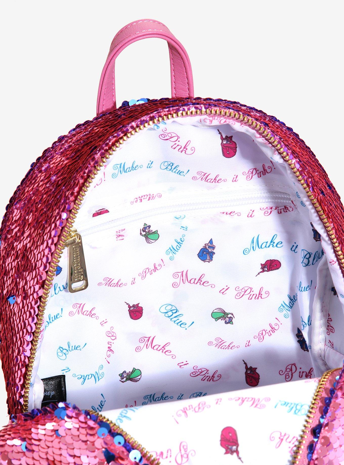 Loungefly Disney Princess Aurora Reversible Sequin Mini Backpack, , alternate