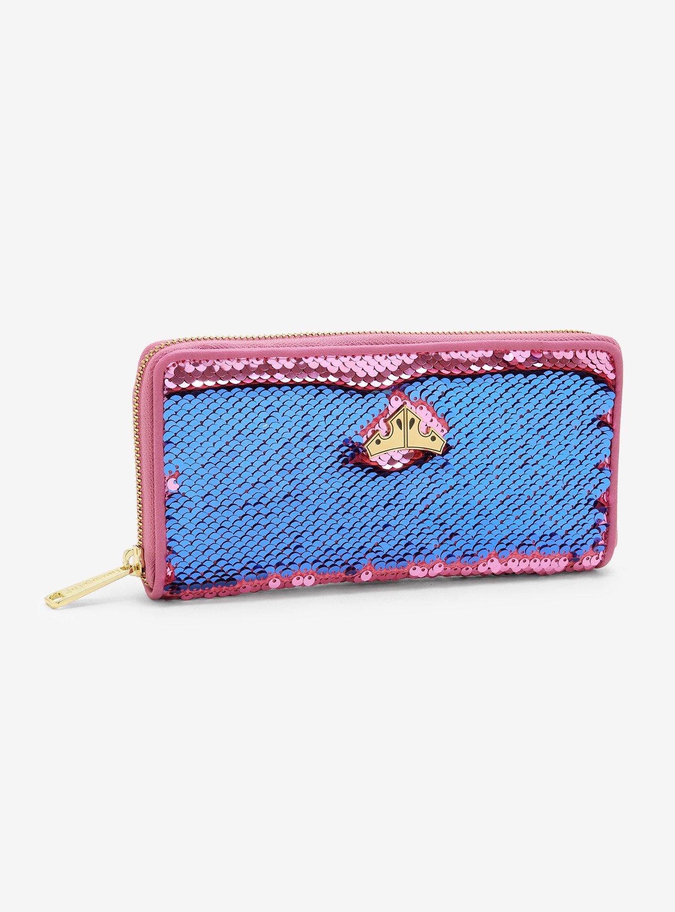 Loungefly Disney Princess Aurora Reversible Sequin Zip Around Wallet, , alternate