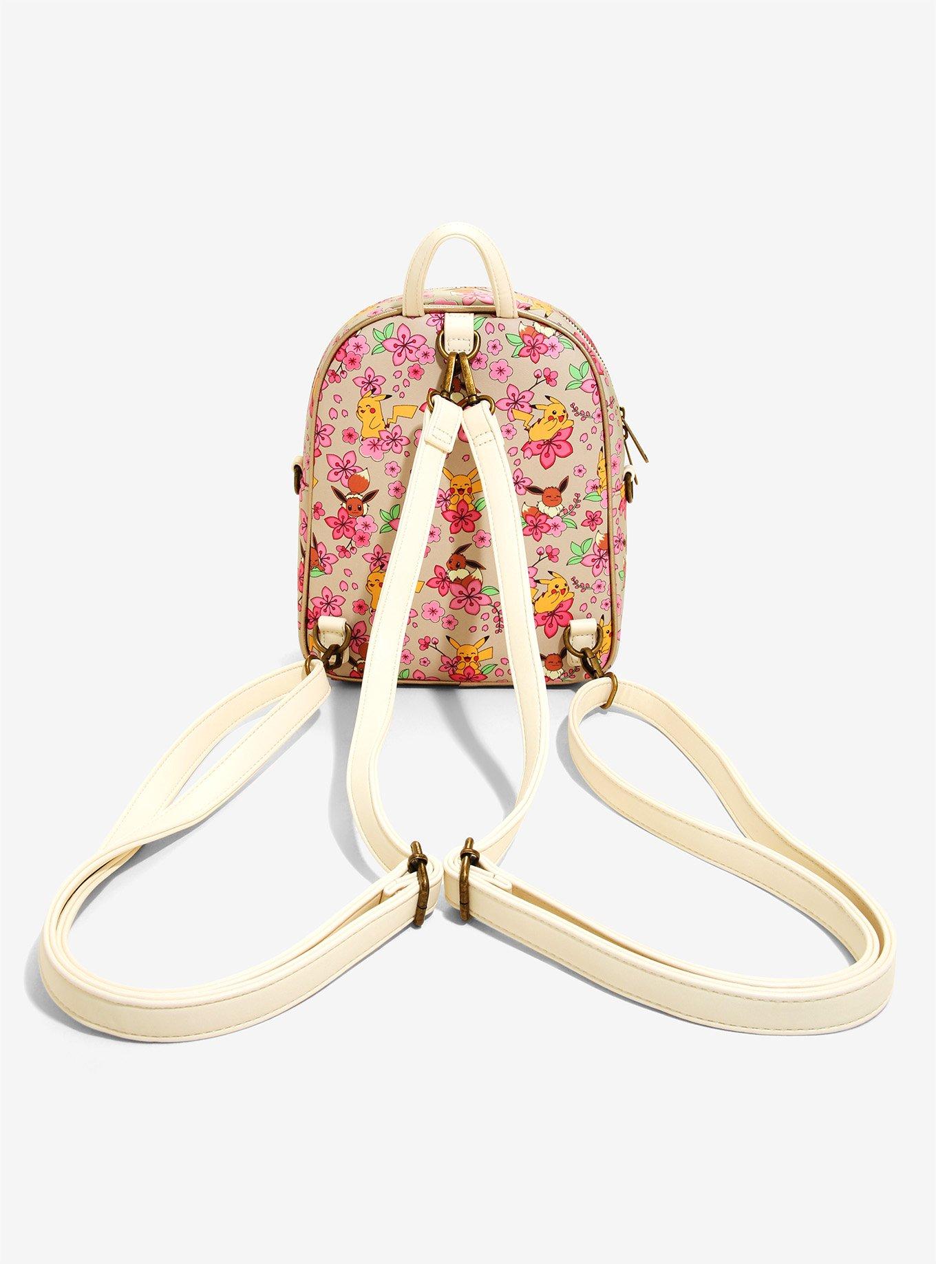 Loungefly Pokémon Pikachu & Eevee Floral Convertible Mini Backpack, , alternate