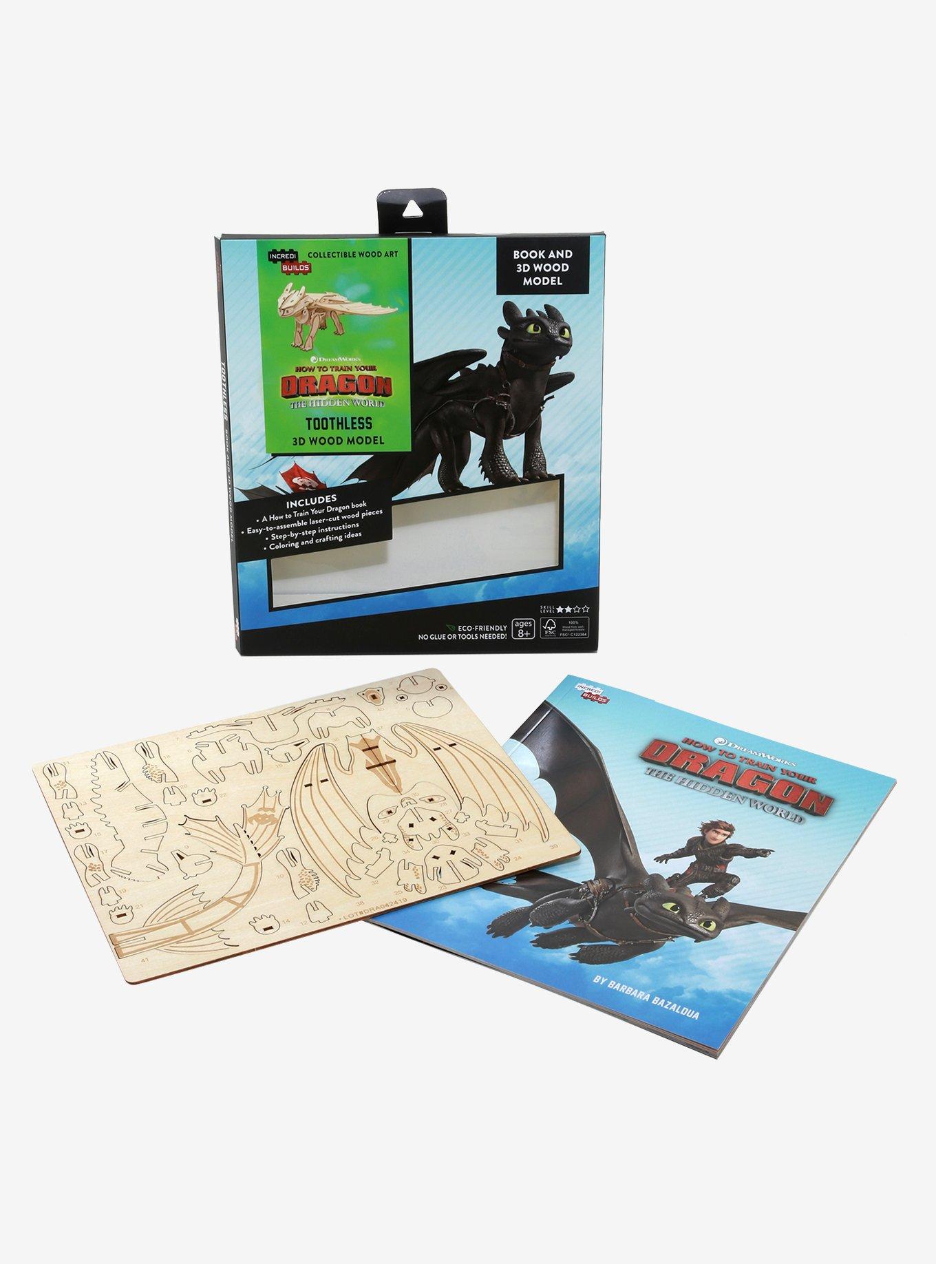 Incredibuilds How To Train Your Dragon: The Hidden World Toothless Book & 3D Wood Model Kit, , alternate