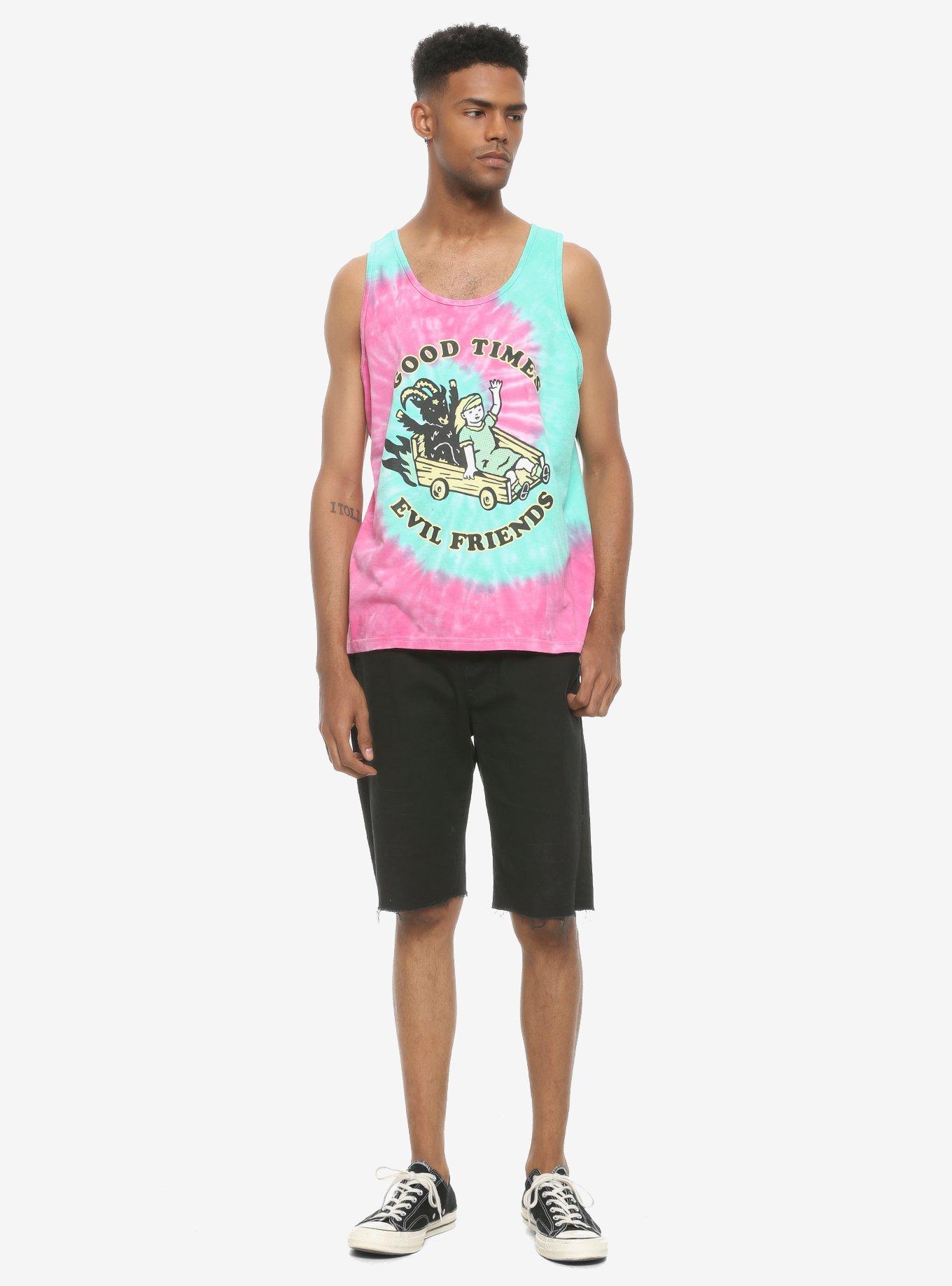 Good Times Evil Friends Tie-Dye Tank Top By Catsneeze, MULTI, alternate