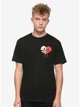 Depressed Monsters Skele-Heart T-Shirt By Ryan Brunty, BLACK, alternate