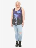 Moon Dream Sublimation Lace Back Girls Tank Top Plus Size, BLUE, alternate