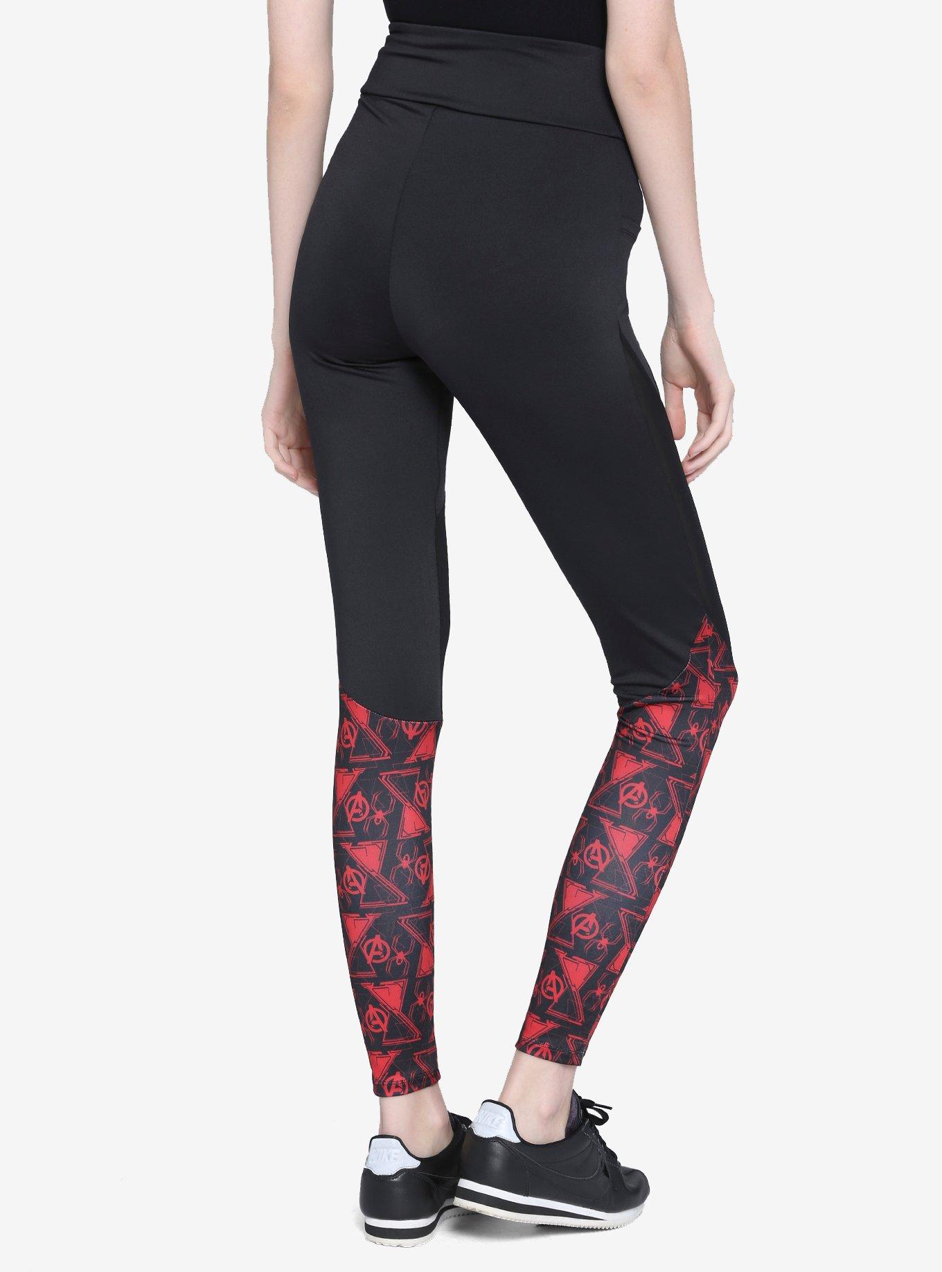 Her Universe Marvel Black Widow Logo Panel Leggings, MULTI, alternate