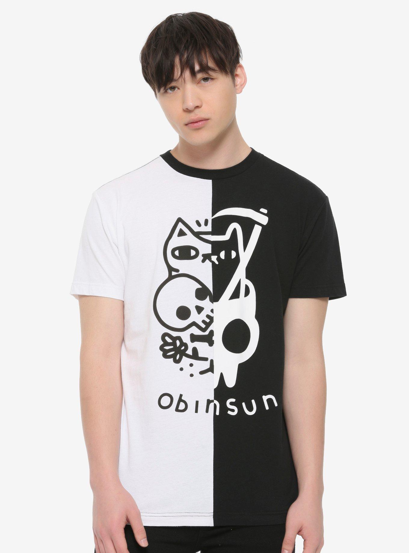 Cat Skull Split T-Shirt By Obinsun Hot Topic Exclusive, MULTI, alternate