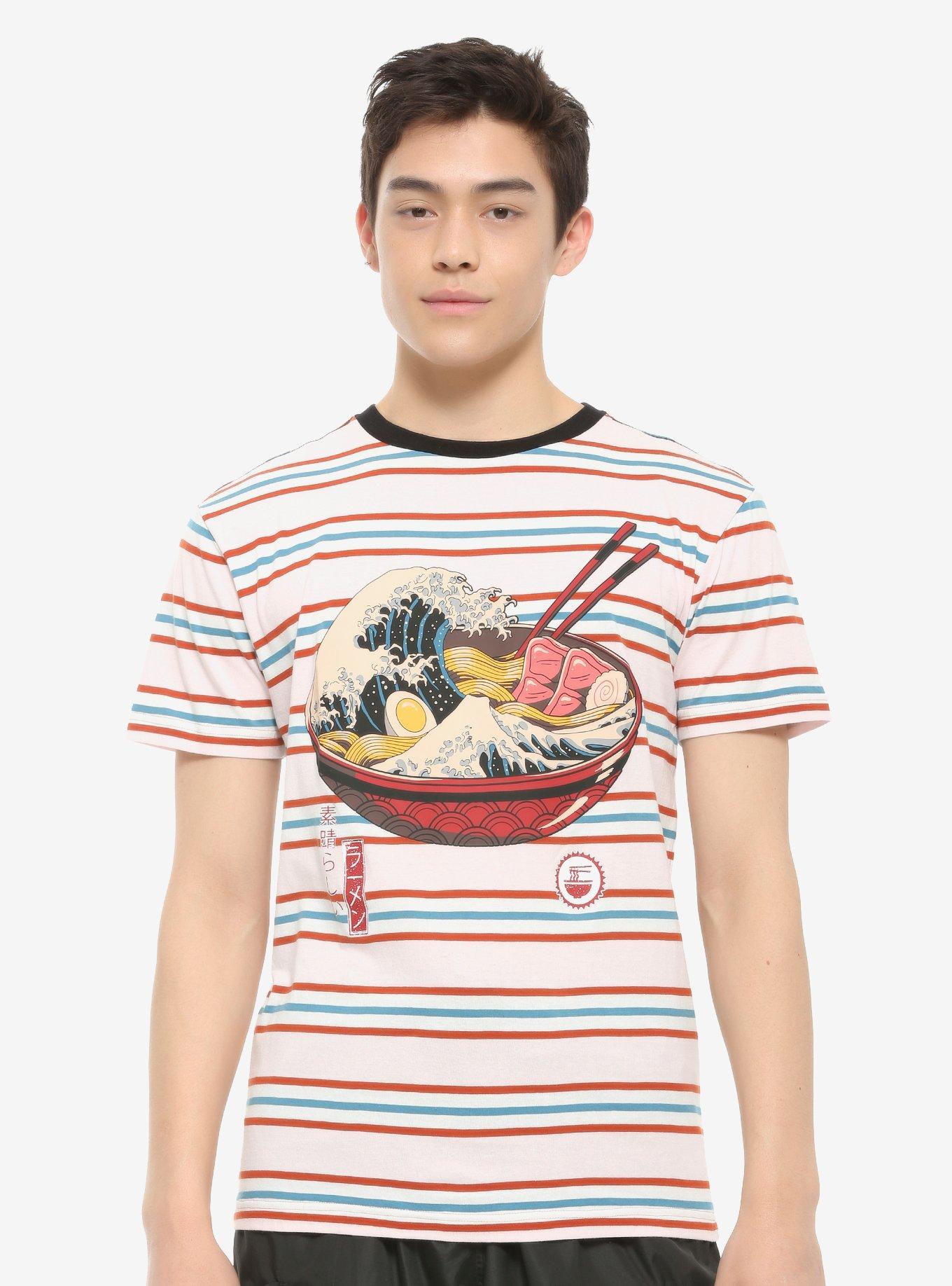 The Great Ramen Wave Stripe T-Shirt By Vincent Trinidad, , alternate