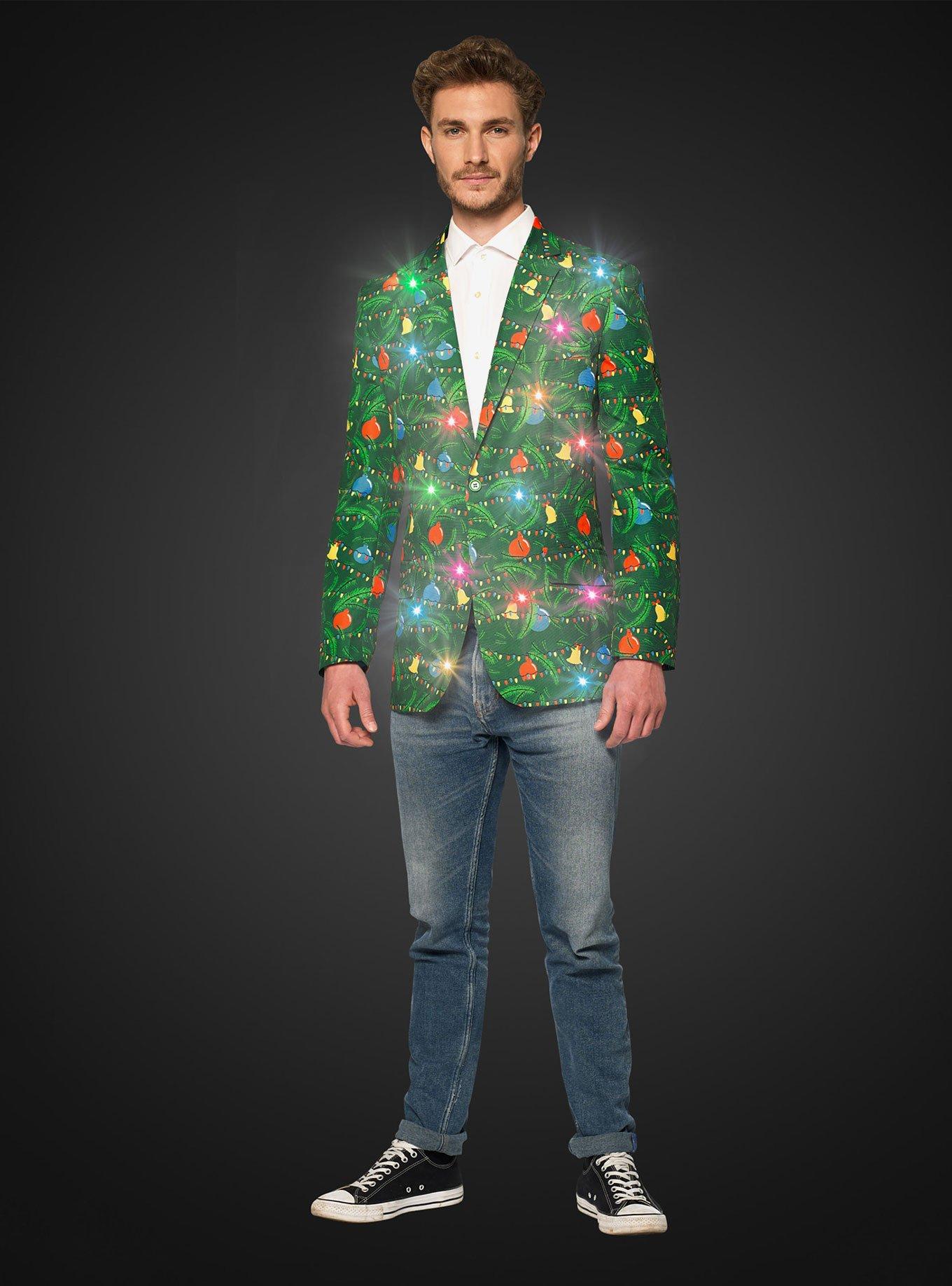 Suitmeister Men's Christmas Green Tree Christmas Light Up Blazer | Hot ...