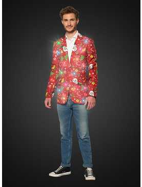 Suitmeister Men's Christmas Red Icons Christmas Light Up Blazer, , hi-res