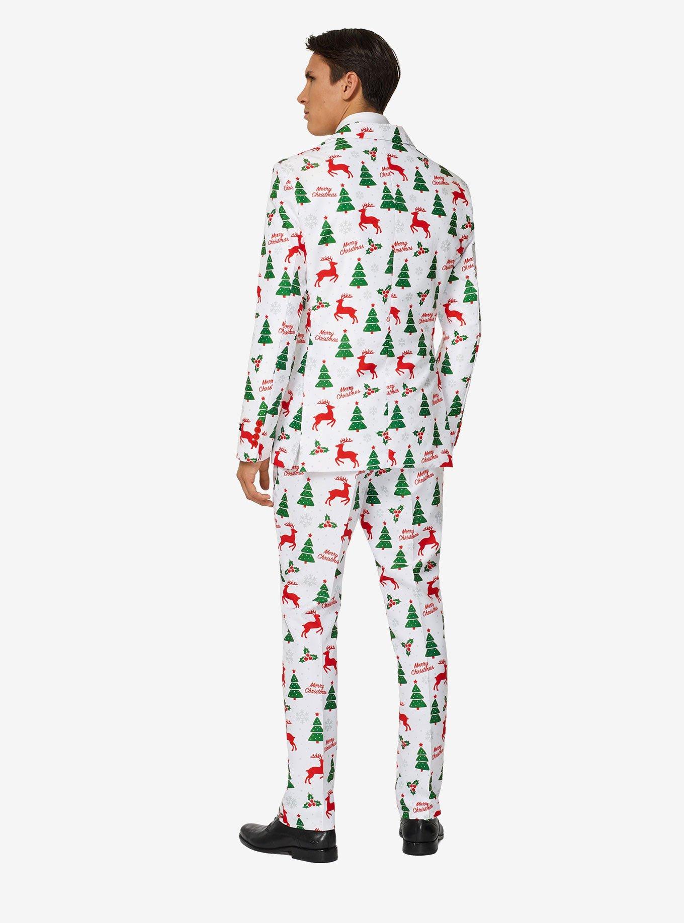 Suitmeister Men's Merry Christmas White Christmas Suit, WHITE, alternate