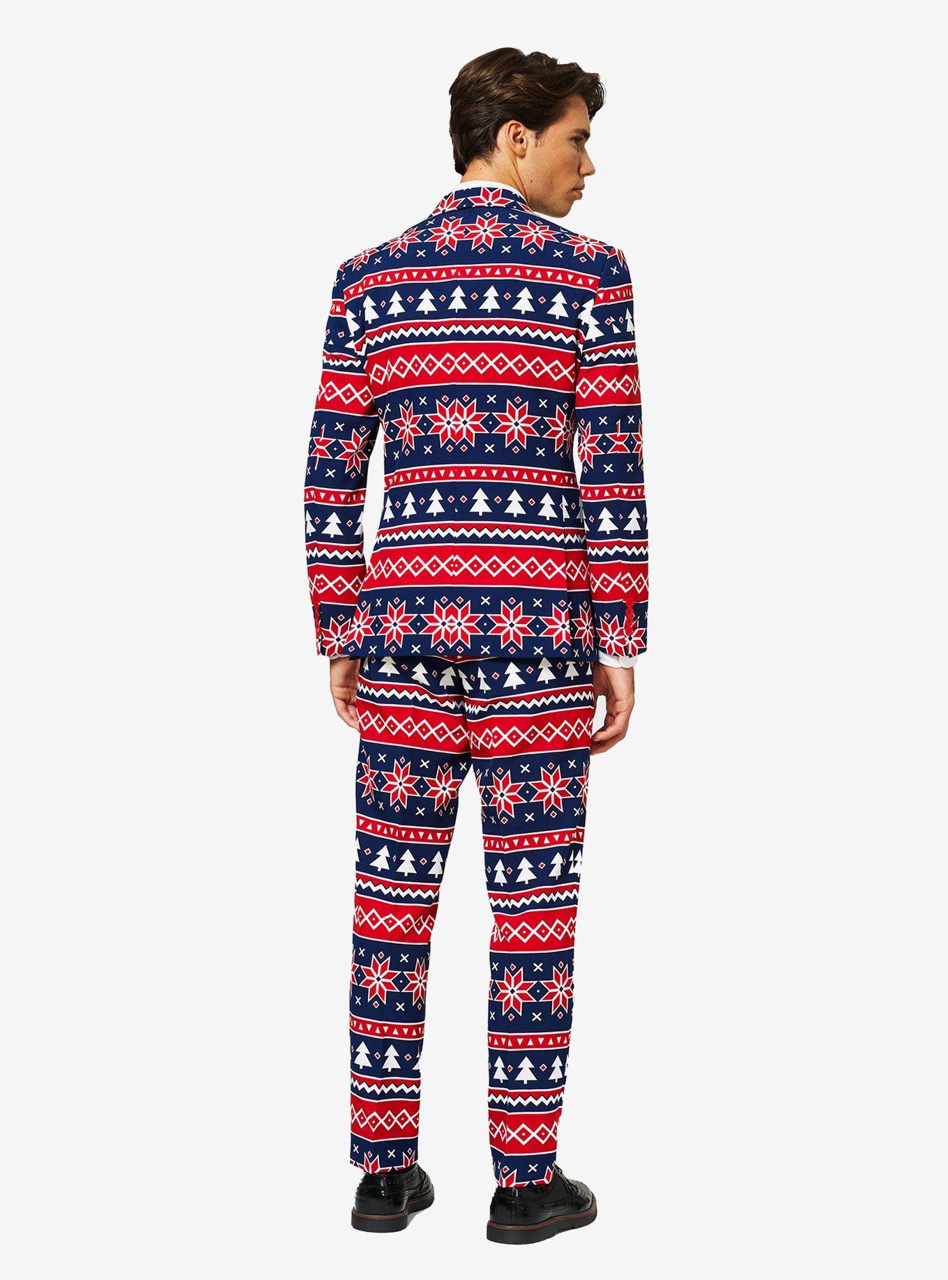 OppoSuits Men's Nordic Noel Christmas Suit, RED  WHITE  BLUE, alternate